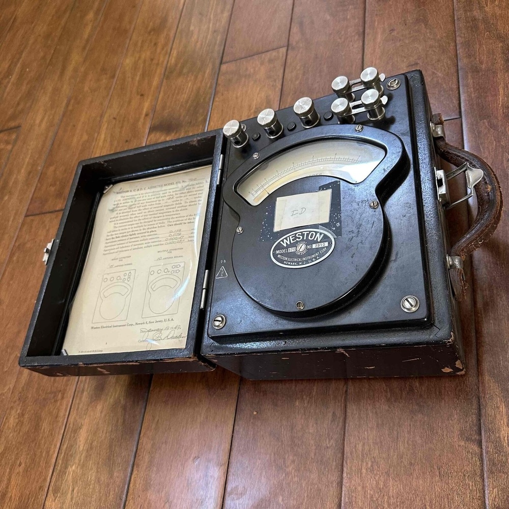 1940s US Navy Weston Ampere Meter Briefcase Model 370 Good Condition